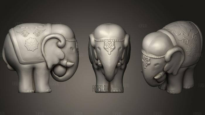 Elephant Sculpture stl model for CNC